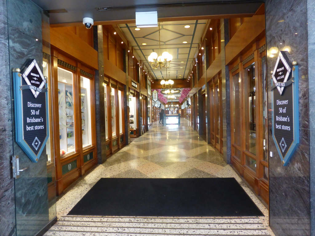 Entrance to the Brisbane Arcade shopping mall at Queen Street