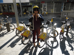 Miaomiao at the CityCycle bicycle station at Albert Street