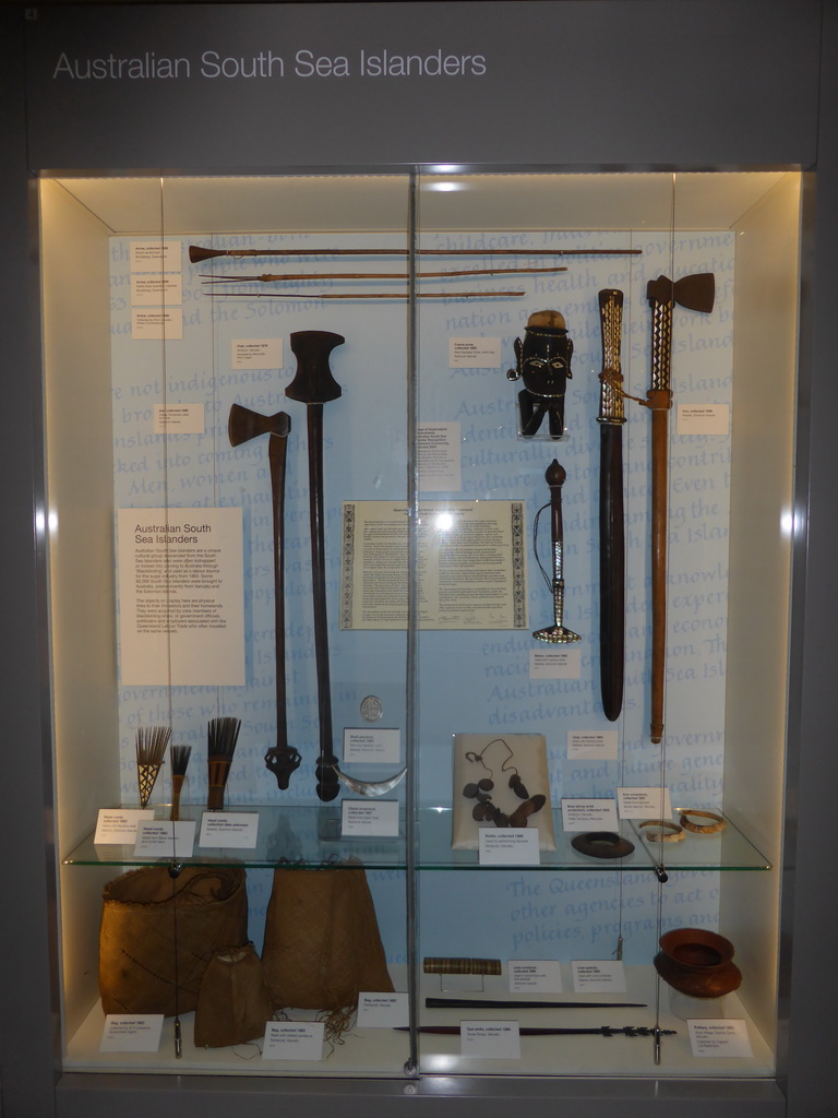 Items from Australian South Sea Islanders, at the second floor of the Queensland Museum & Sciencentre