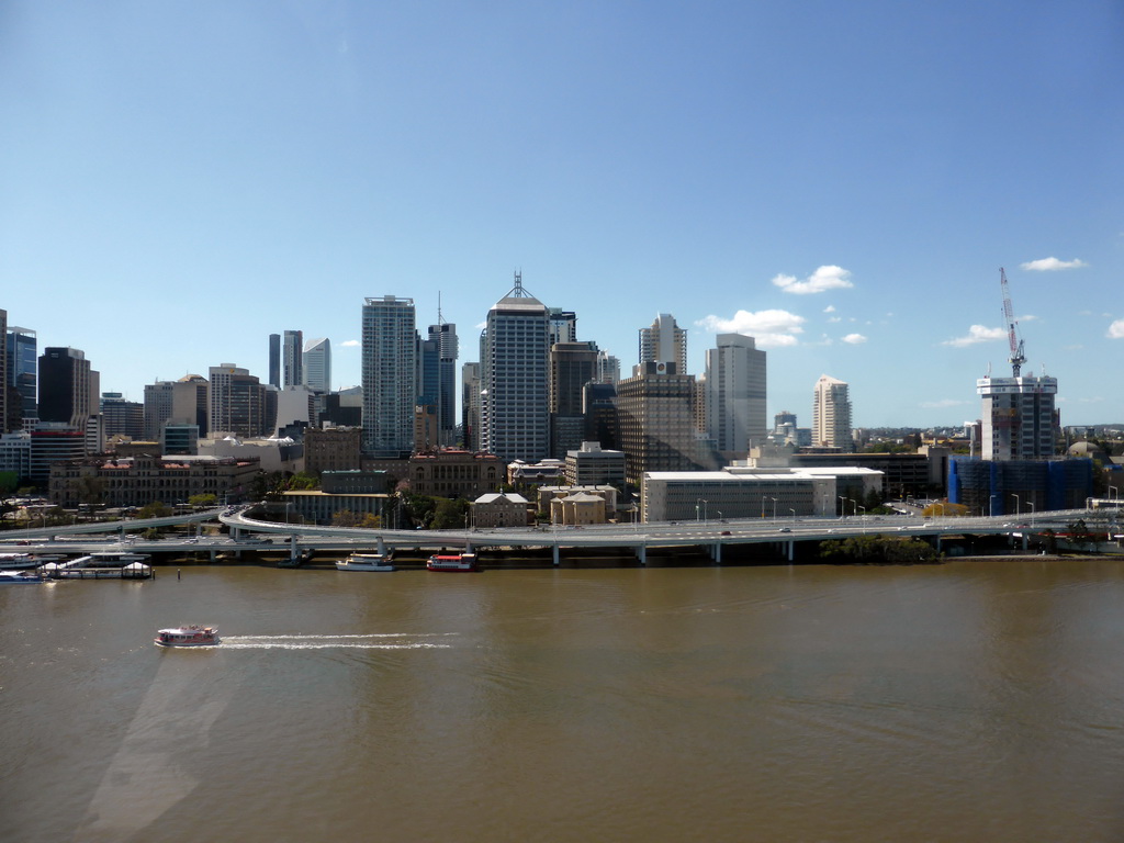 The Brisbane River and the skyline of Brisbane, viewed from the Wheel of Brisbane