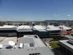 The Queensland Conservatorium of Music of Griffith University and the Brisbane Convention and Exhibition Centre, viewed from the Wheel of Brisbane