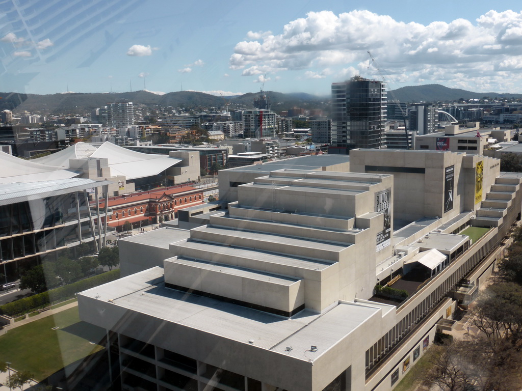 The Queensland Performing Arts Centre, the Queensland Museum & Sciencentre, the South Brisbane Railway Station and the Brisbane Convention and Exhibition Centre, viewed from the Wheel of Brisbane