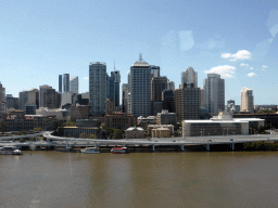 The Brisbane River and the skyline of Brisbane, viewed from the Wheel of Brisbane