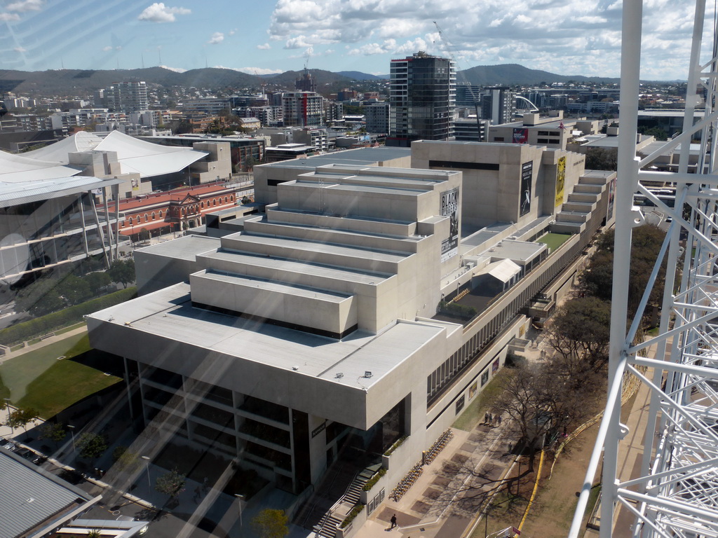 The Queensland Performing Arts Centre, the Queensland Museum & Sciencentre, the South Brisbane Railway Station and the Brisbane Convention and Exhibition Centre, viewed from the Wheel of Brisbane