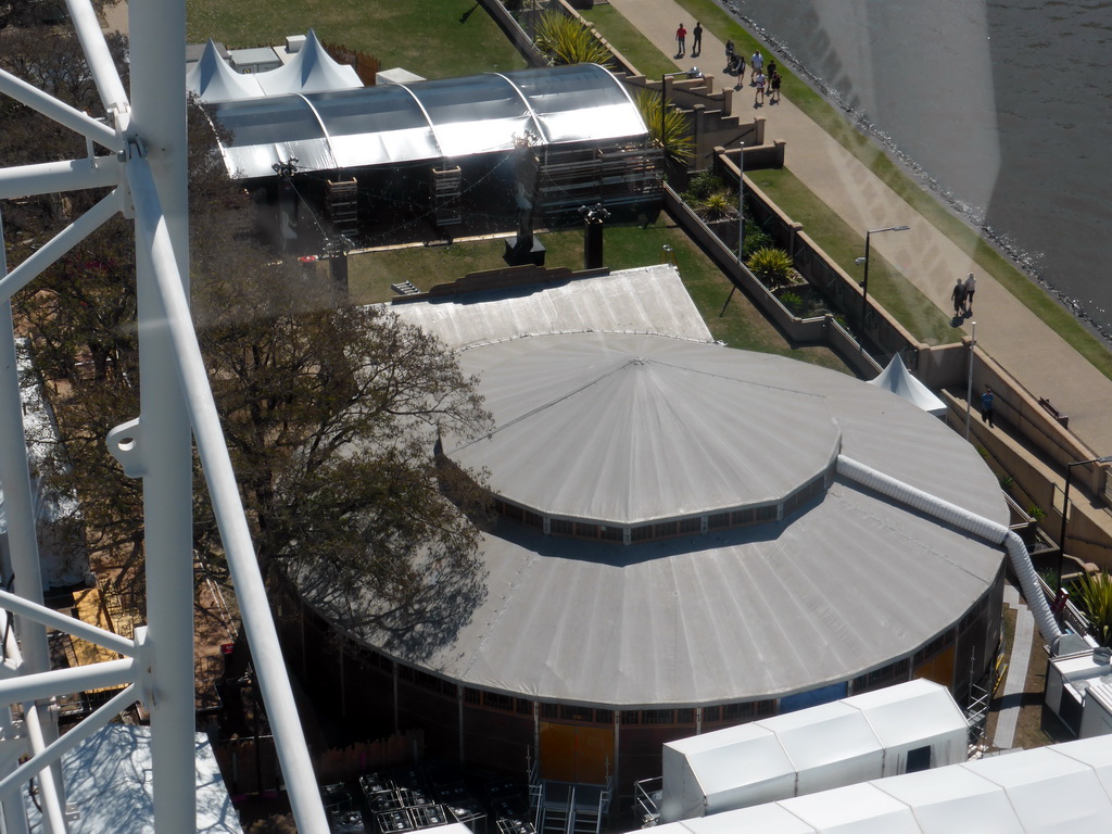 Pavilions below the Wheel of Brisbane, viewed from the Wheel of Brisbane