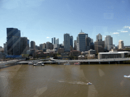 Skyscrapers at the city center and the Brisbane river, viewed from the Wheel of Brisbane