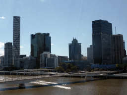 The Victoria Bridge over the Brisbane River and the skyline of Brisbane with the Infinity Tower, viewed from the Wheel of Brisbane