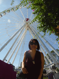 Miaomiao in front of the Wheel of Brisbane