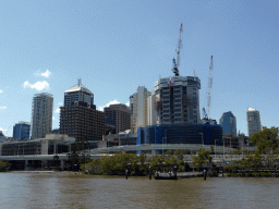 Skyscrapers at the city center and the Brisbane river, viewed from the ferry