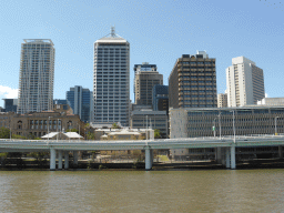 Skyscrapers at the city center and the Brisbane river, viewed from the ferry