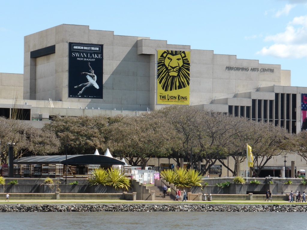 The Queensland Performing Arts Centre and the Brisbane river, viewed from the ferry