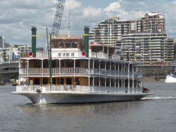 `Kookaburra Queen II` boat in the Brisbane River, viewed from the ferry