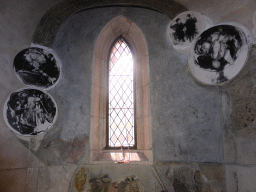 Window and drawings in a side chapel of the Cathedral of St. Stephen