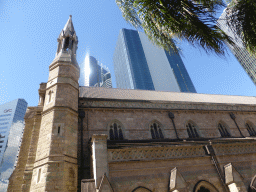 Skyscrapers and the south west side of the Cathedral of St. Stephen