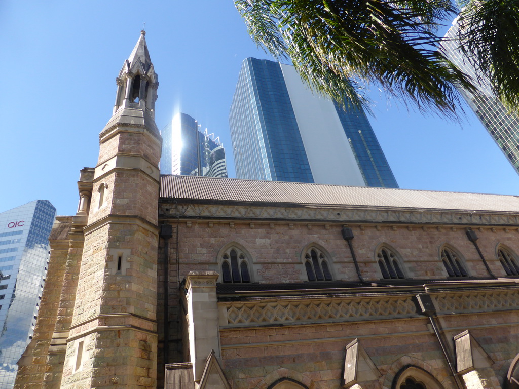 Skyscrapers and the south west side of the Cathedral of St. Stephen
