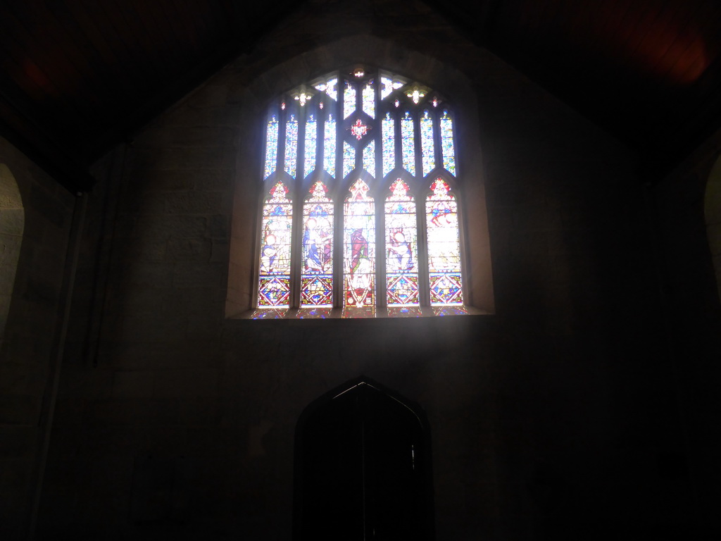 Stained glass window at St. Stephen`s Chapel