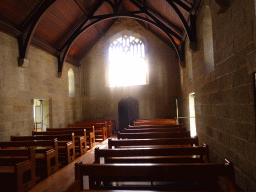 Nave of St. Stephen`s Chapel with stained glass window