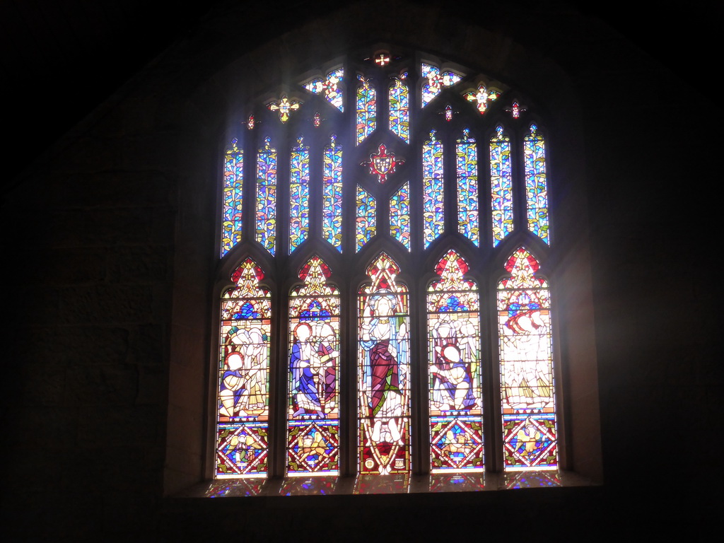 Stained glass window at St. Stephen`s Chapel