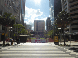 Queen Street, the Post Office Square with the Sir William Glasgow Memorial, the Anzac Square and the Brisbane Central Railway Station