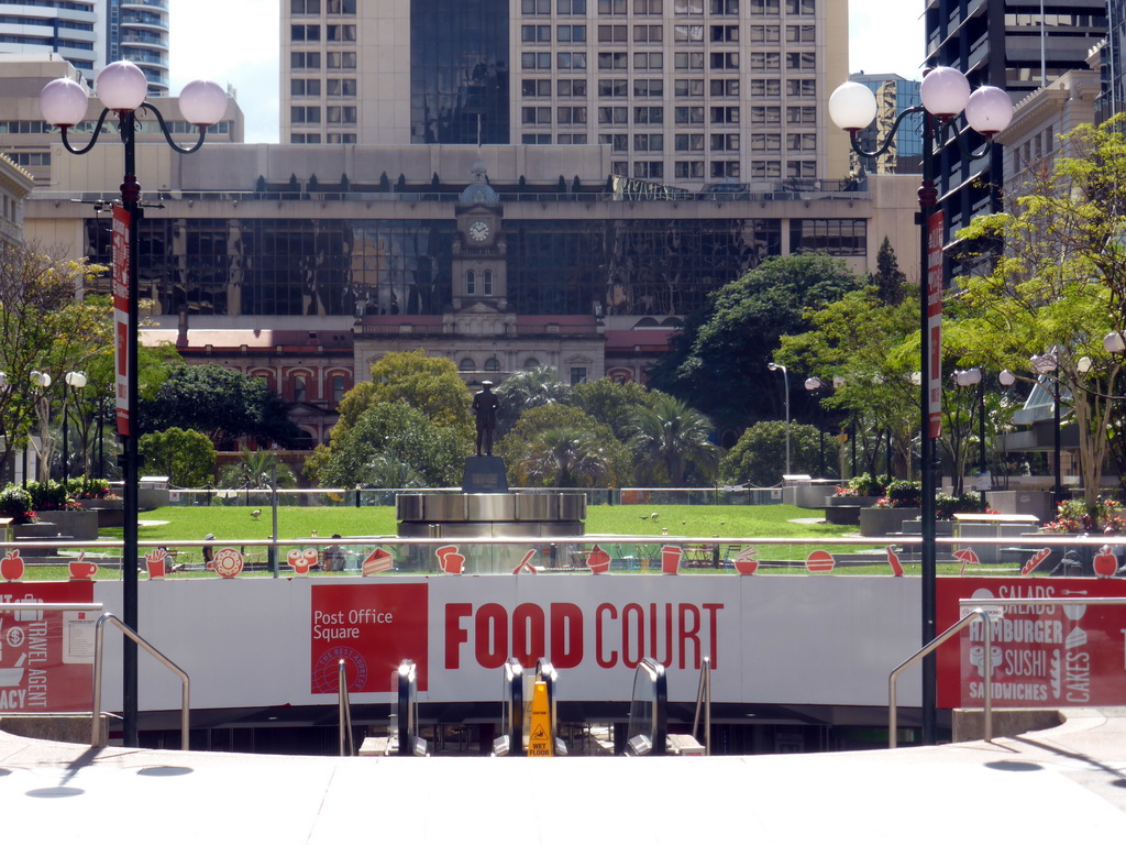 The Post Office Square with the Sir William Glasgow Memorial, the Anzac Square and the Brisbane Central Railway Station