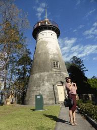 Miaomiao in front of the Old Windmill at Wickham Park
