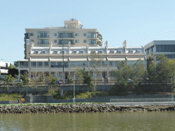 The Beauty House Academy at Coronation Drive and the Brisbane River, viewed from the Miramar Koala & River Cruise boat