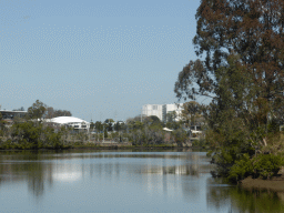 The Queensland Tennis Centre and the Brisbane River, viewed from the Miramar Koala & River Cruise boat