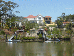 Houses in the Tennyson Neighbourhood and the Brisbane River, viewed from the Miramar Koala & River Cruise boat