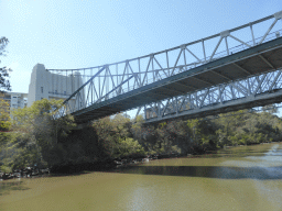 The Jack Pesch Bridge, the Albert Bridge and the Walter Taylor Bridge over the Brisbane River, viewed from the Miramar Koala & River Cruise boat