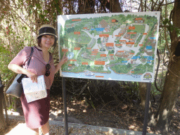 Miaomiao with the map of the Lone Pine Koala Sanctuary