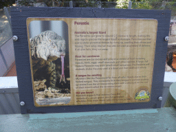 Information on the Perentie at the Lone Pine Koala Sanctuary