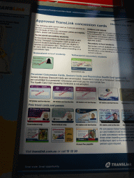 Information on public transport cards in the bus from the Lone Pine Koala Sanctuary to the city center
