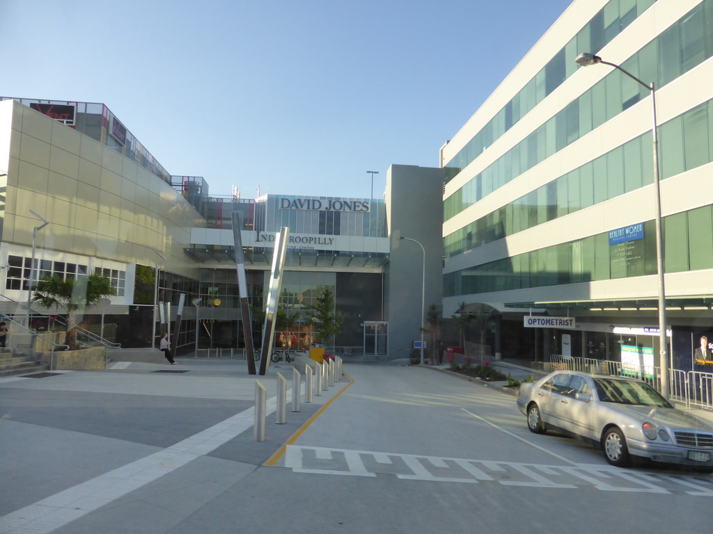 South side of the Indooroopilly Shopping Centre at Stamford Road, viewed from the Lone Pine Koala Sanctuary to the city center