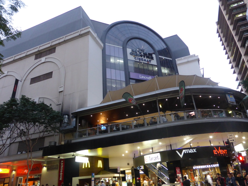 Front of the Myer Centre shopping mall at the crossing of Elizabeth Street and Albert Street