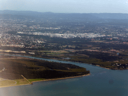 The town of Nudgee and the Kedron Brook Floodway, viewed from the airplane to Cairns