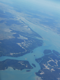 Herbert Creek, Quail Island, Long Island, Mangrove Island and Woods Island, viewed from the airplane to Cairns