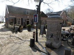 Fountain at the Gysbertplein 1344, and the front of the Het Wapen van Bronkhorst restaurant