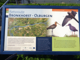 Information on the bicycle route Bronkhorst - Olburgen, at the bridge over the Groote Beek stream at the Bekerwaardseweg street