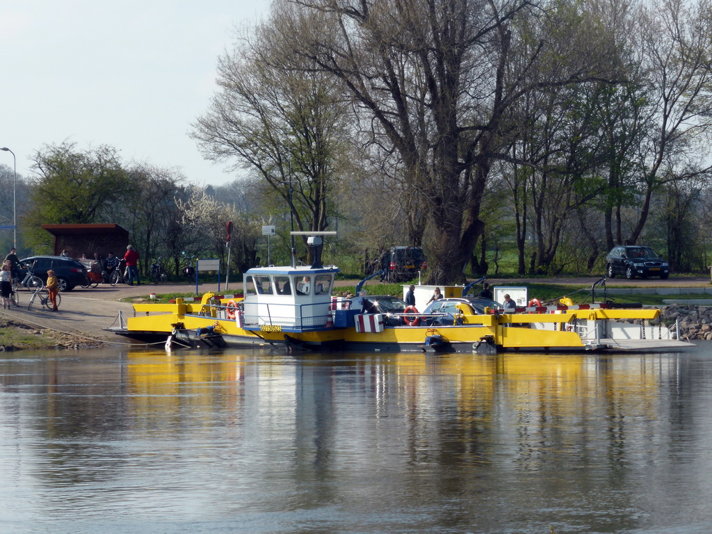 The Bronkhorsterveer ferry over the IJssel river, viewed from the car