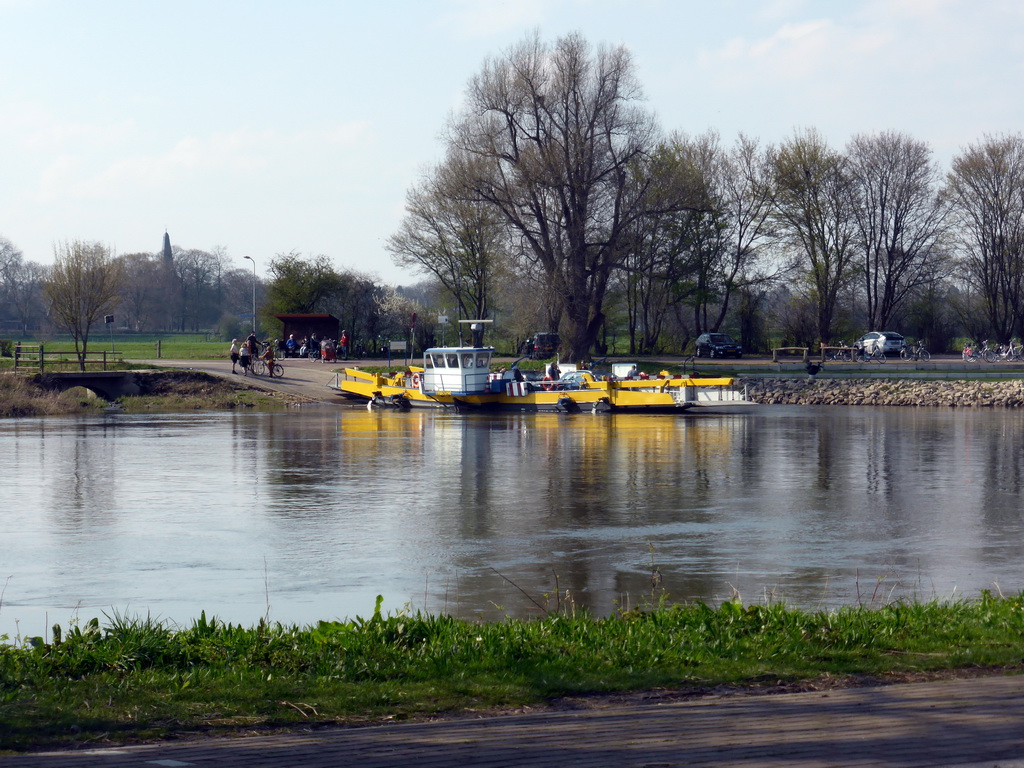 The Bronkhorsterveer ferry over the IJssel river, viewed from the car