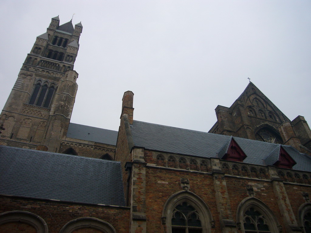 The south side of the St. Salvator`s Cathedral at the Sint-Salvatorskerkhof square