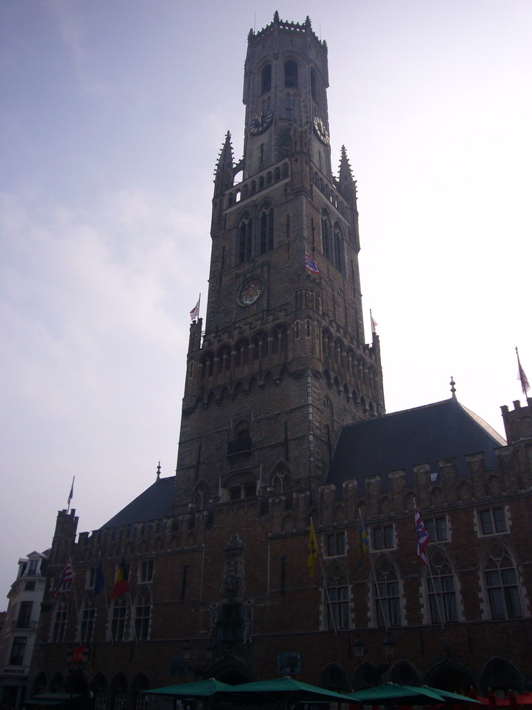 Front of the Belfort tower at the Markt square