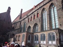 South side of the Oud Sint-Janshospitaal museum, viewed from the tour boat on the Bakkersrei canal