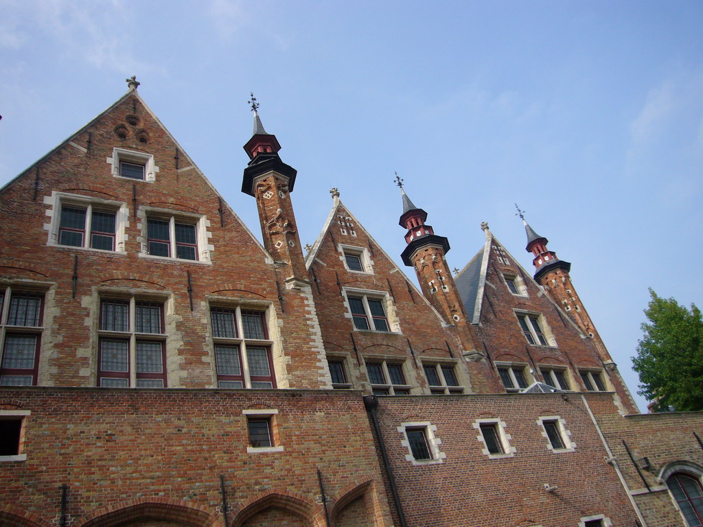 South side of the Palace of the Liberty of Bruges, viewed from the tour boat on the Groenerei canal