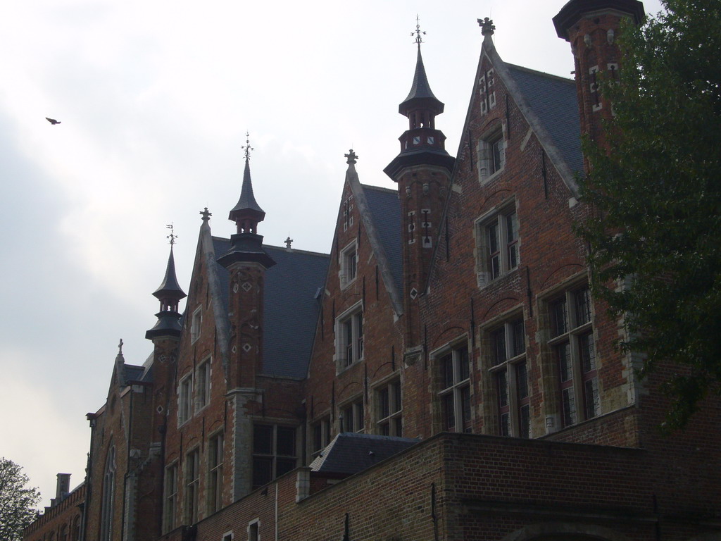 South side of the Palace of the Liberty of Bruges, viewed from the tour boat on the Groenerei canal