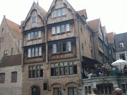 Buildings at the east side of the Dijver canal, viewed from the tour boat