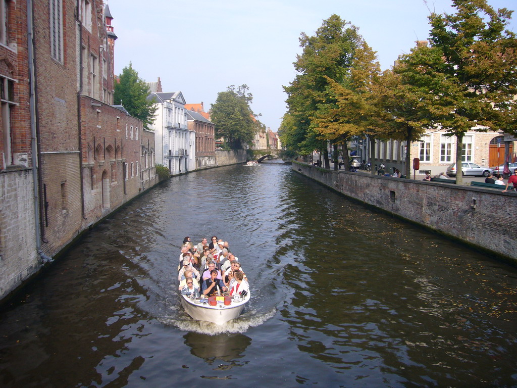 Boats on the Groenerei canal, viewed from the Blinde Ezelbrug bridge