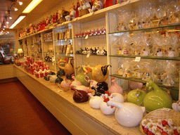 Chocolate souvenirs in a shop in the city center