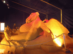 Sand sculpture of a dragon, at the Sand Sculpture Festival at the Stationspark