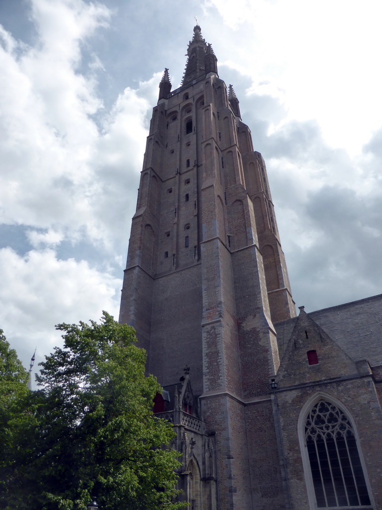 Tower of the Church of Our Lady, viewed from the Guido Gezelleplein square